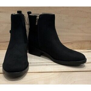 NIB Tommy Hilfiger Womens Imiera Black Faux Suede Ankle Booties sz 10